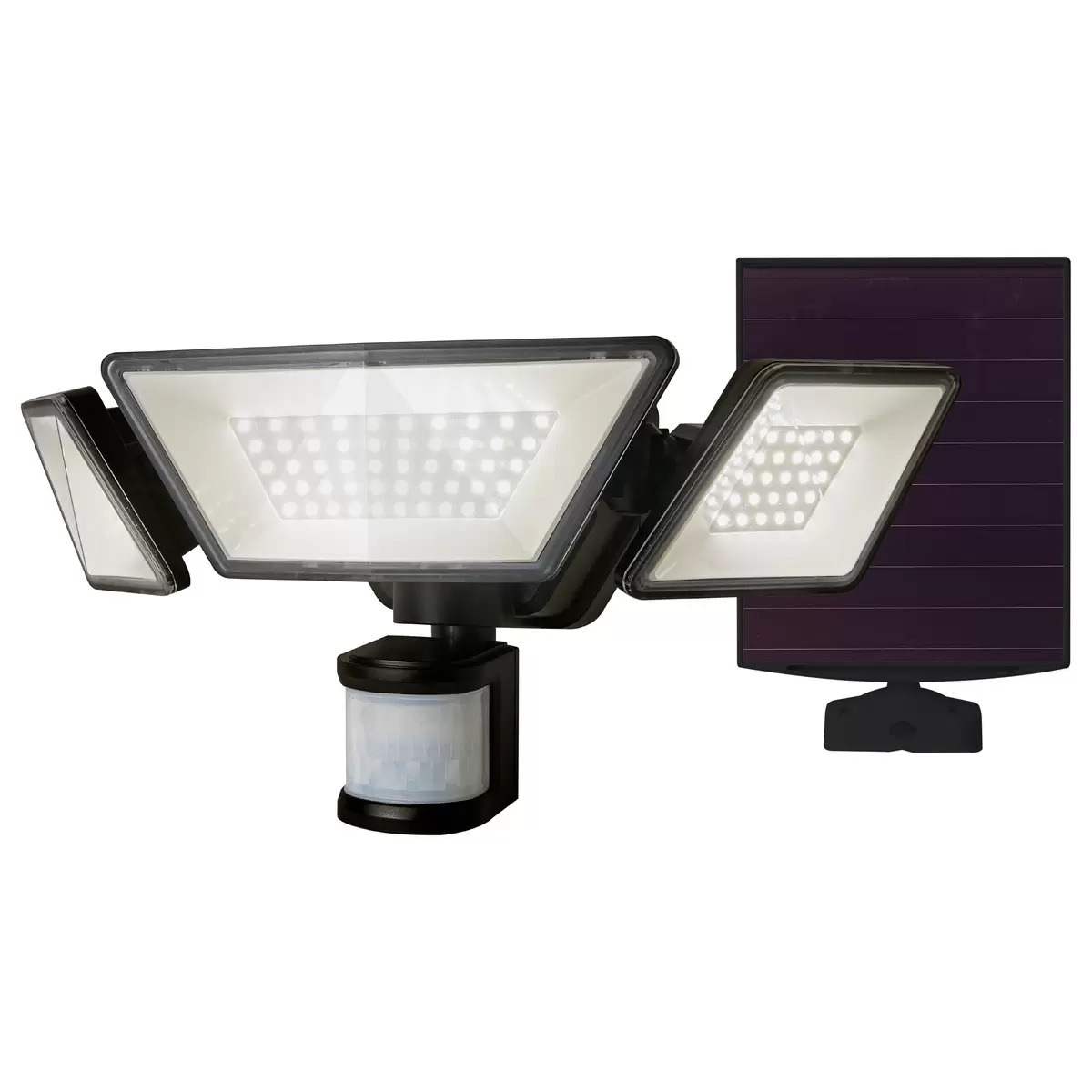 プロト ソーラーモーションセンサーライト 3000ルーメン大光量 電気代ゼロ ソーラー 3方向への同時点灯で広範囲照射 IP65防水仕様 屋外 防犯対策 コストコ 直送品