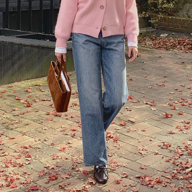 [tje0429] 韓国ファッションストレートデニムパンツ 5,351円