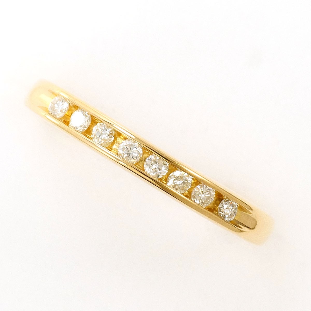 K18 18金 YG イエローゴールド リング・指輪 8.5号 ダイヤモンド 0.11 ct 総重量約1.4g 中古