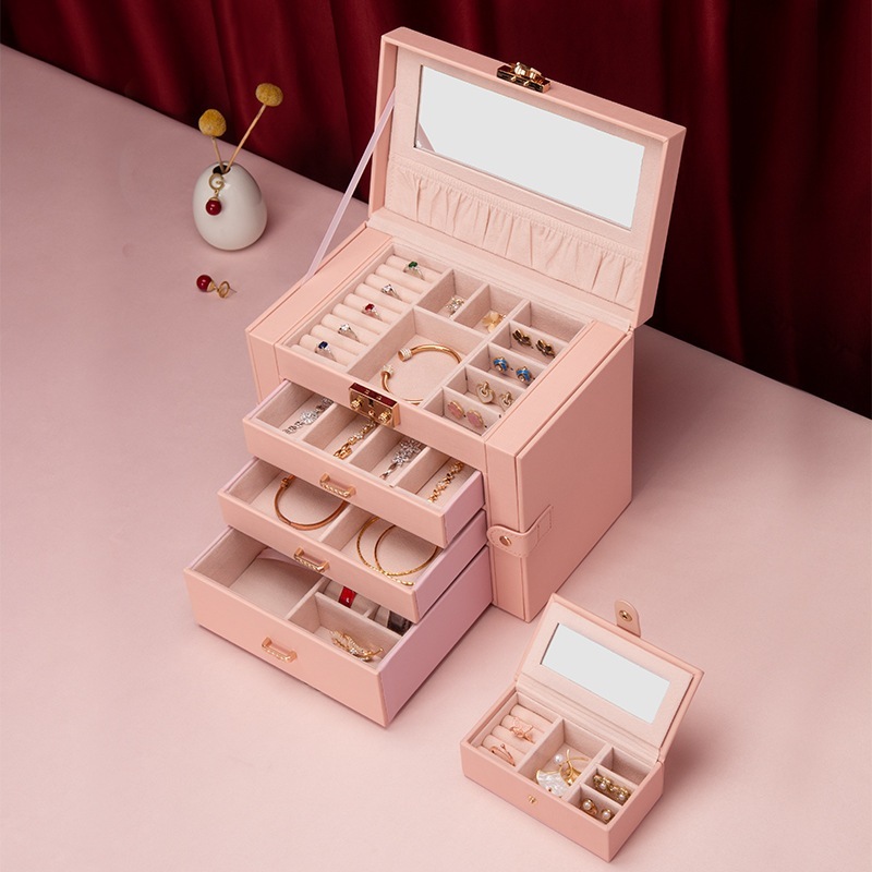 高級ジュエリー収納ボックスネックレスイヤリングイヤリングイヤリングライト高級絶妙な多層時計ジュエリージュエリー2022