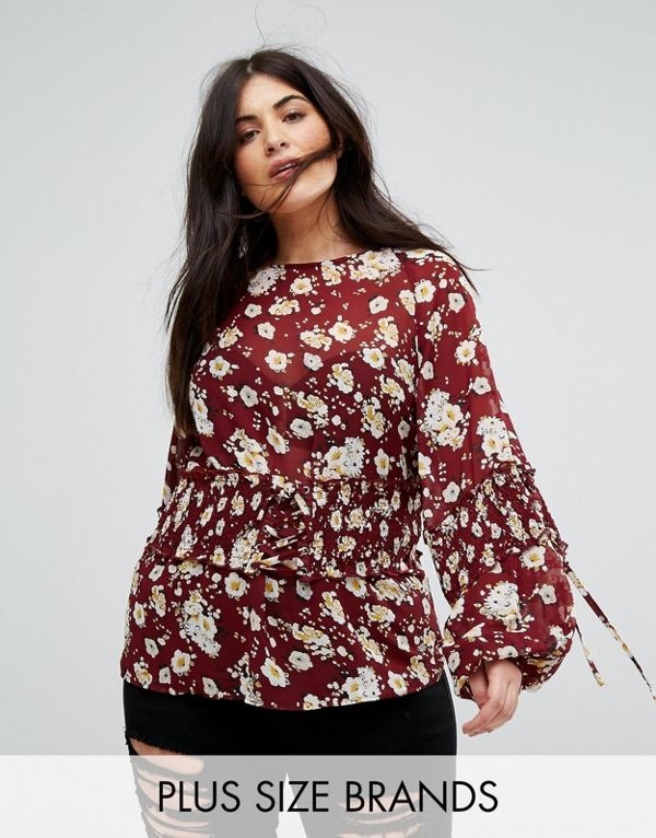 boohoo レディース 大きめサイズ ゆったりサイズ 送料無料 Multi Plus Floral Corset Waist Top