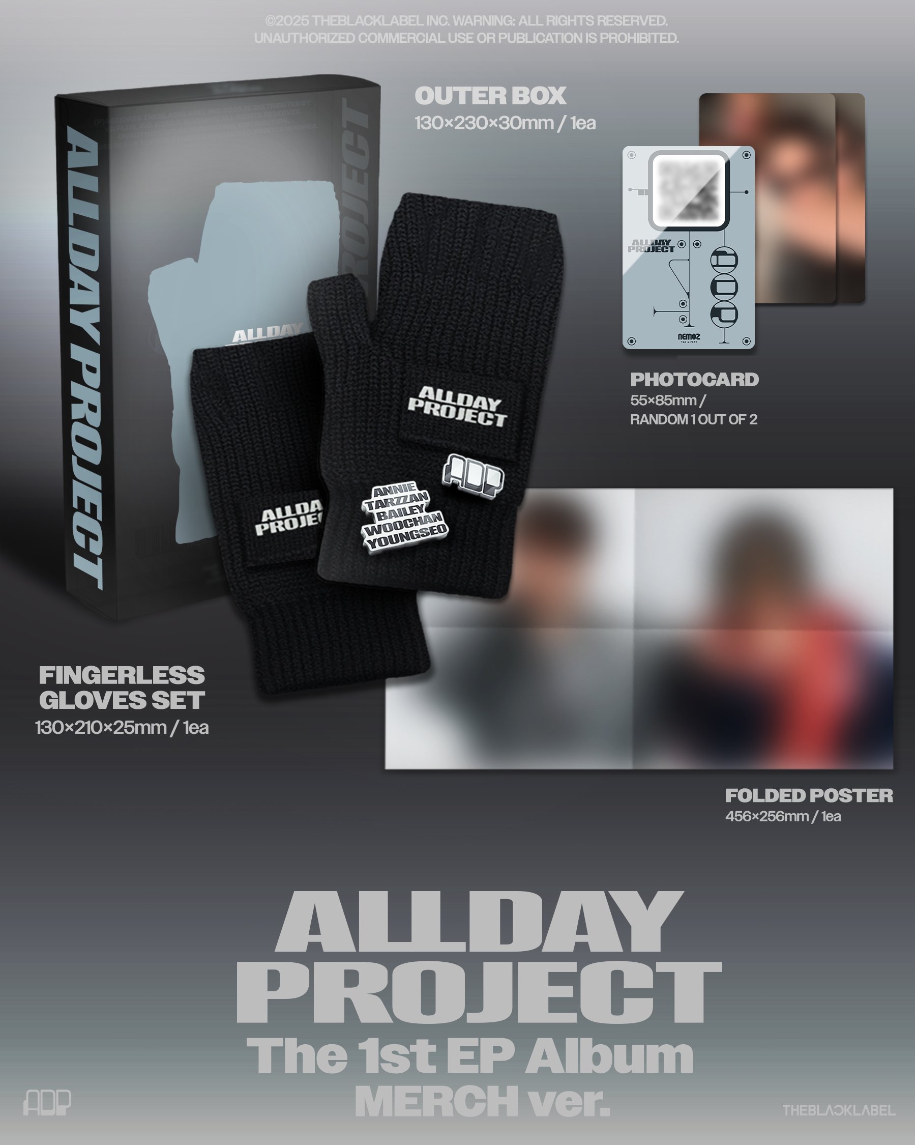 ALLDAY PROJECT - The 1st EP ALLDAY PROJECT [MERCH ver.][フィンガーレスグローブver.] / 公式 オールデイ プロジェクト KPOP