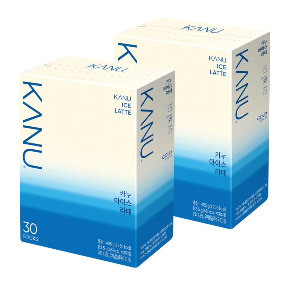 カヌーアイスラテKANU ICE LATTE13.5g x 30個入り x 2個/無脂肪牛乳/ダイエットコーヒー/冷水にもよく溶けます 氷と一緒に涼しく！ コーヒーの味と香りをそのまま/100%ケニア