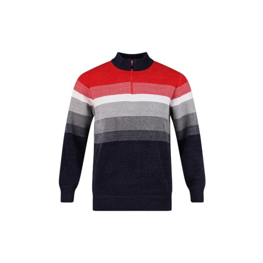 (ラックスゴルフ) ラックスゴルフベネストメンズハーフジップアップマルチカラー起毛長袖ニットセーター NBE4W401