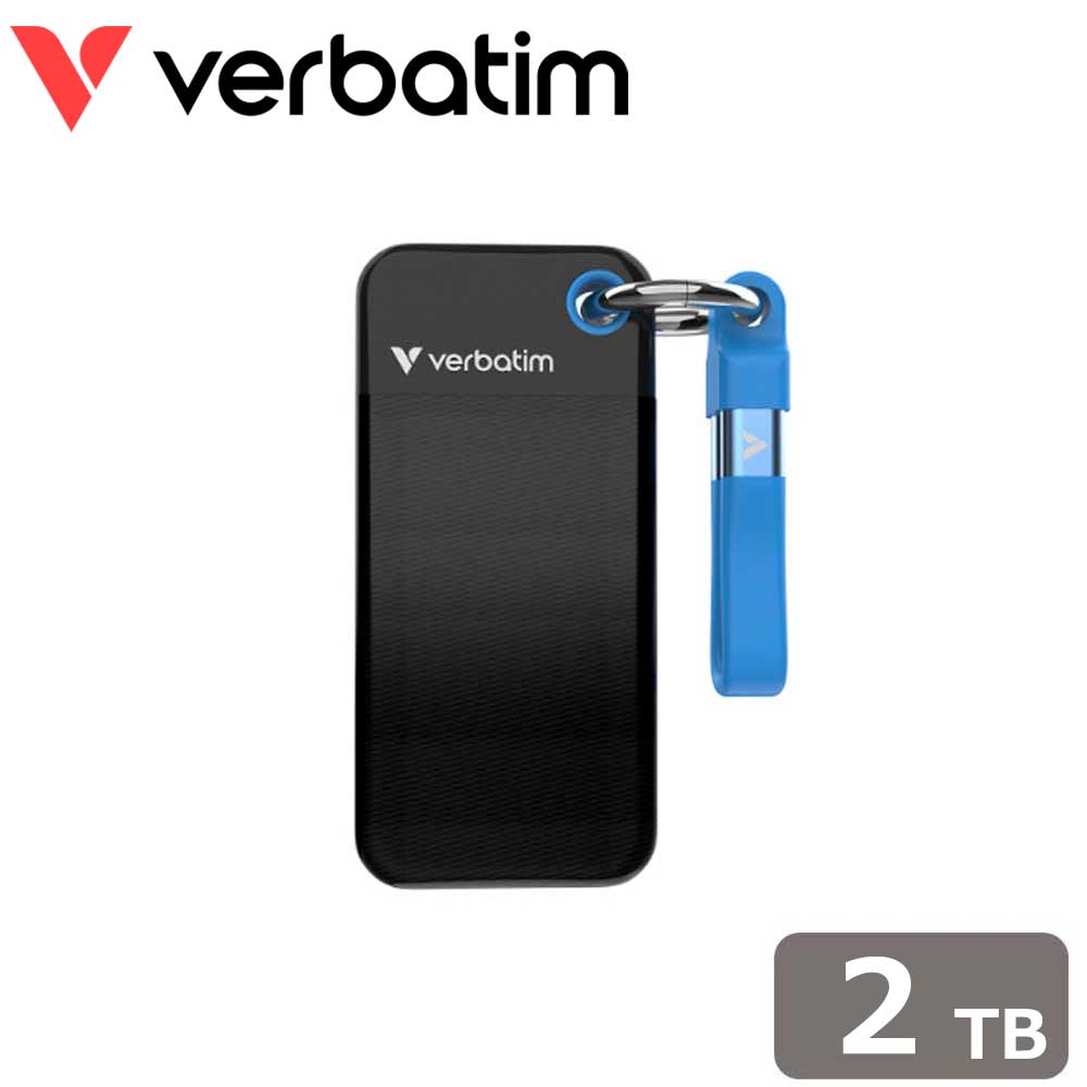 Verbatimバーベイタム 【国内正規品】Verbatim 小型ポータブル SSD Pocket 2TB（ブラック/ブルー） 32195J