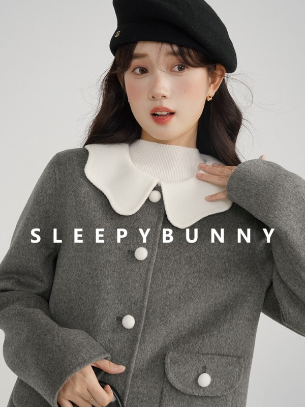 Sleepy Rabbit コントラストカラー フルウール 両面ツイード 2点セット