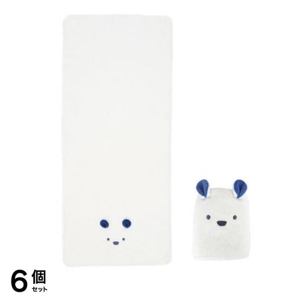 CB JAPAN (シービージャパン) カラリズーイ 吸水アニマル フェイスタオル 80×30cm 1枚入 (シロクマ) 6個セット