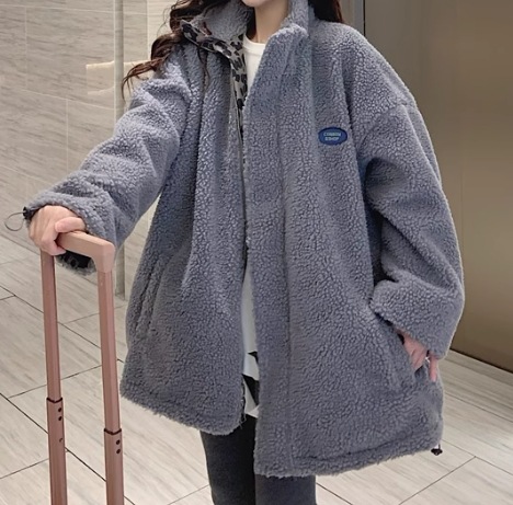 レディース ジャケット アウター ボアジャケット ミディアム丈 スタンドカラー リバーシブル ボア 厚手 大人可愛い カジュアル おしゃれ かっこいい こなれ感 スポーティー ルーズ 個性的 主役級