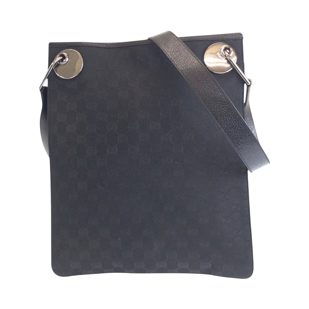 ブラック 黒 シルバー金具 GGキャンバス/レザー 120842 ショルダーバッグ ポシェット レディース 501216