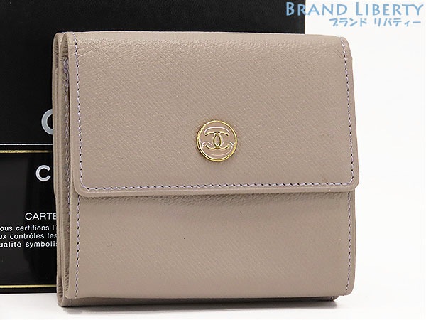 正規品　シャネル　CHANEL　ココボタン　べージュ　wホック　財布 Qoo10] CHANEL 超美品シャネルココボタンWホック財布両面 : バッグ・雑貨
