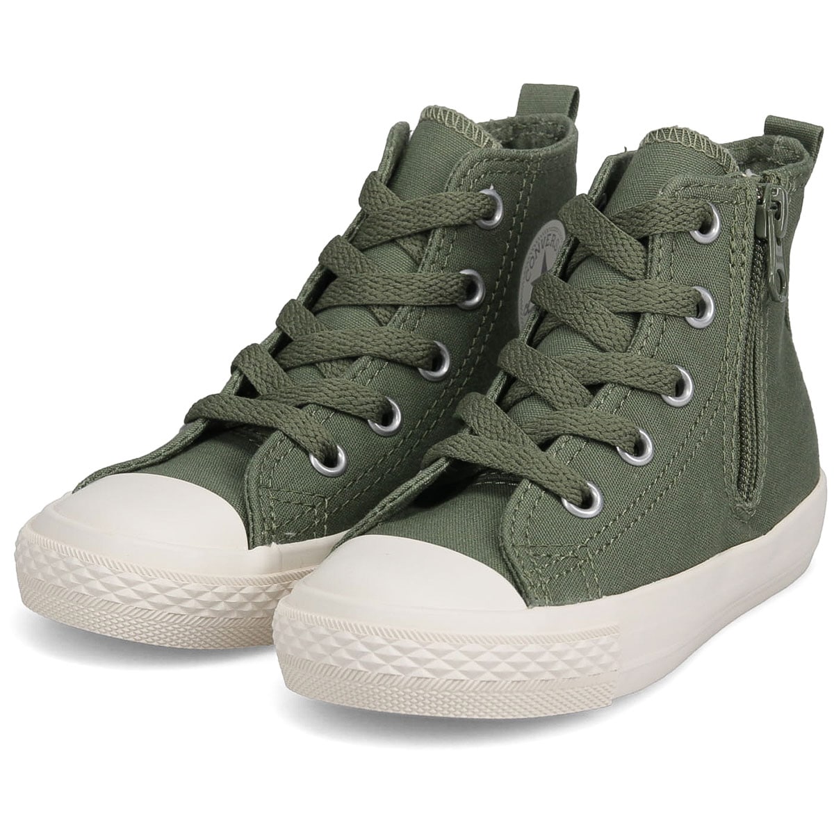 child all star n khakiplus z hi スニーカー キッズ 抗菌 ハイカット ファスナー クレンゼ