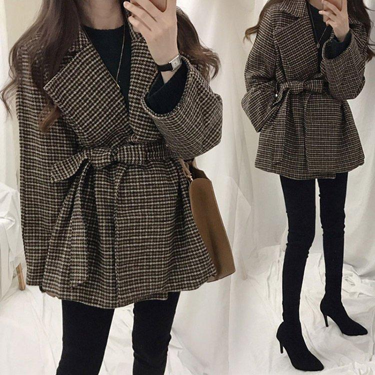 チェスターコート レディース 秋冬 40代 スーツコート チェック柄ジャケット ミディアム丈 ツイードコート 韓国風 アウター 通勤 着痩せ ゆったり オシャレ
