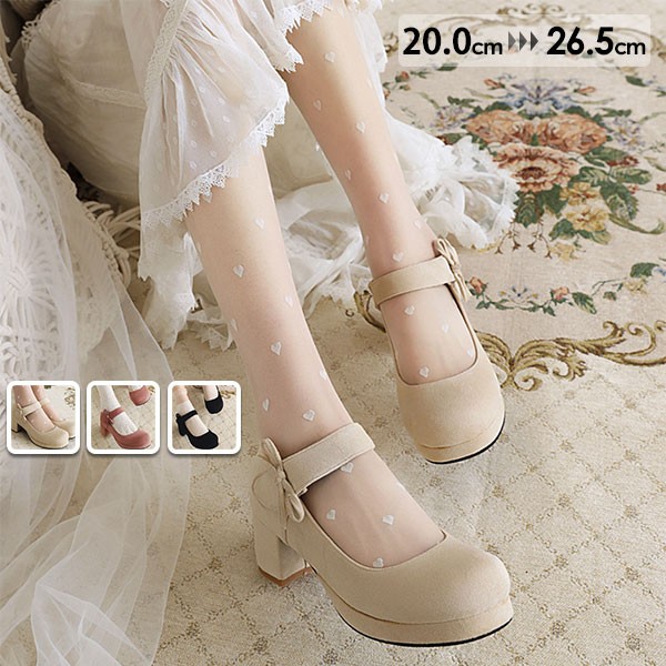 パンプス 厚底靴 レディース 春 夏 かわいい　ヒール6ｃｍ 小さいサイズ 大きいサイズ イベント 日常 美脚 お茶会 通学 クロスストラップ 5,340円