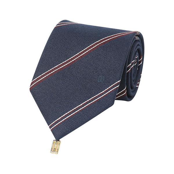 シルク混紡 レジメンタル ネクタイ ネイビー__DLF1ACF1235N1