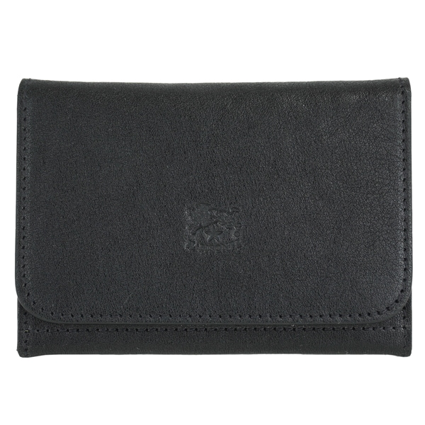 IL BISONTE イルビゾンテ CARD CASE 二つ折り 名刺入れ　カードケース　メンズ　レディース　ユニセックス/SCC121 PO0001 BK116B/Nero