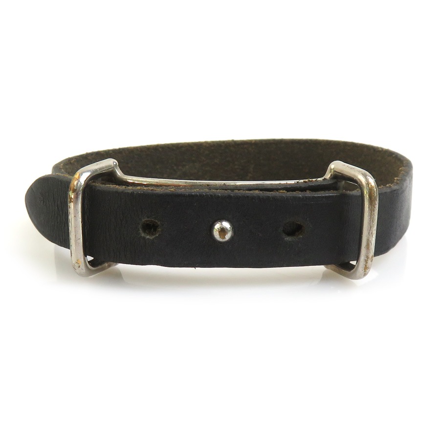 エルメス HERMES ブレスレット レザー/メタル ブラック/シルバー レディース e61497a