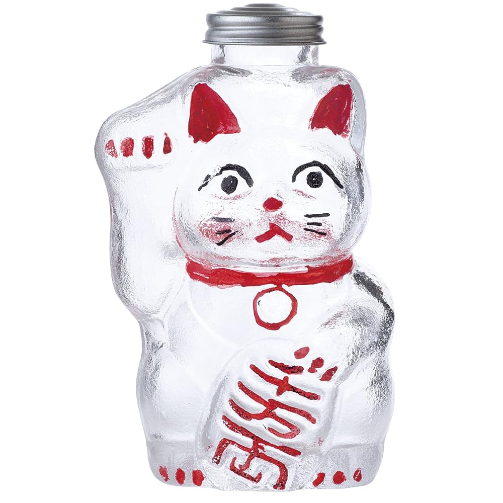 廣田硝子 菓子びん 透明 小 招き猫 高さ16.5cm SM-2S