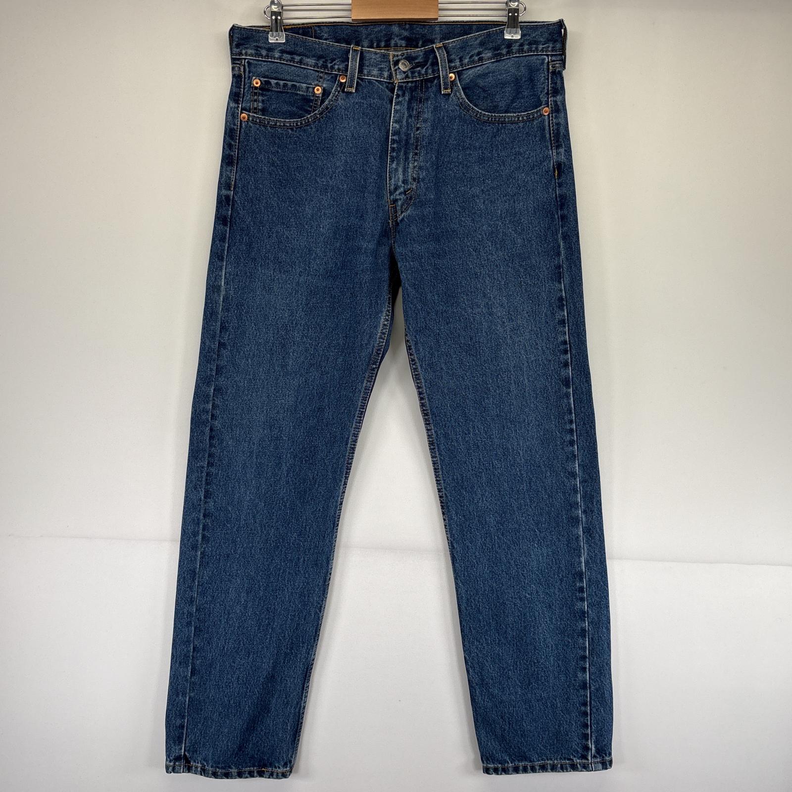 古着 デニムパンツ 505 ストレート ジーンズ ジーパン 5ポケット 長ズボン w35 L32 ブルー メンズ