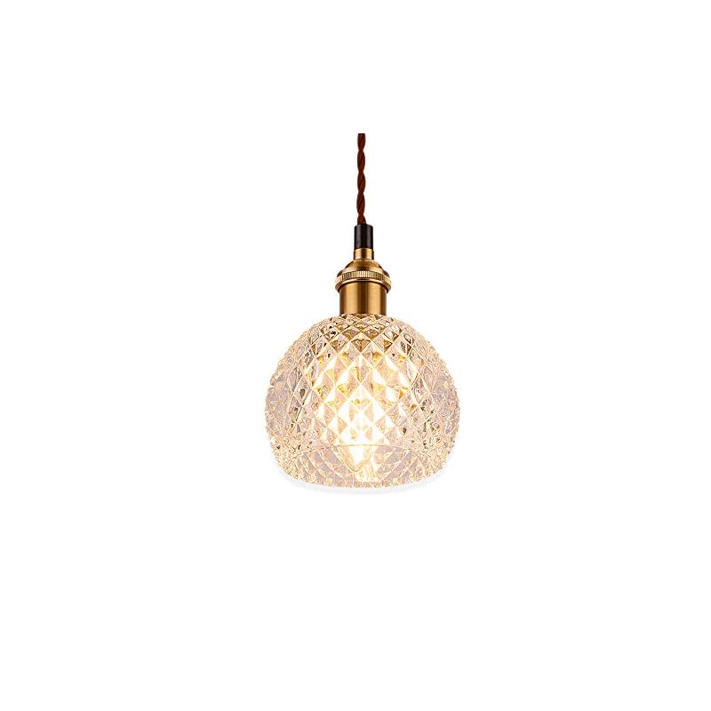 Sukuma Wiki　繊細なガラスシェード　ペンダントライト　1灯　真鍮メッキ＆ガラス　照明　E1