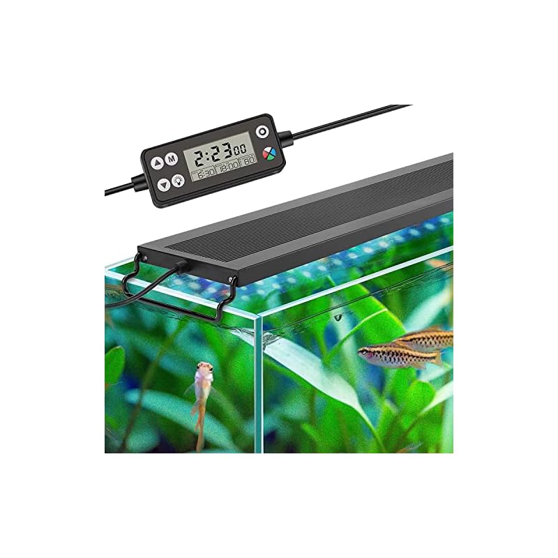 Hygger 水槽ライト LEDアクアリウムライト 45-60CM対応 新開発のDIYモード WRGB割合を調整可能 LCDディスプレイ 8色白/赤/橙/黄/緑/青/藍/紫LED 昼光と月光モード タ 6,113円