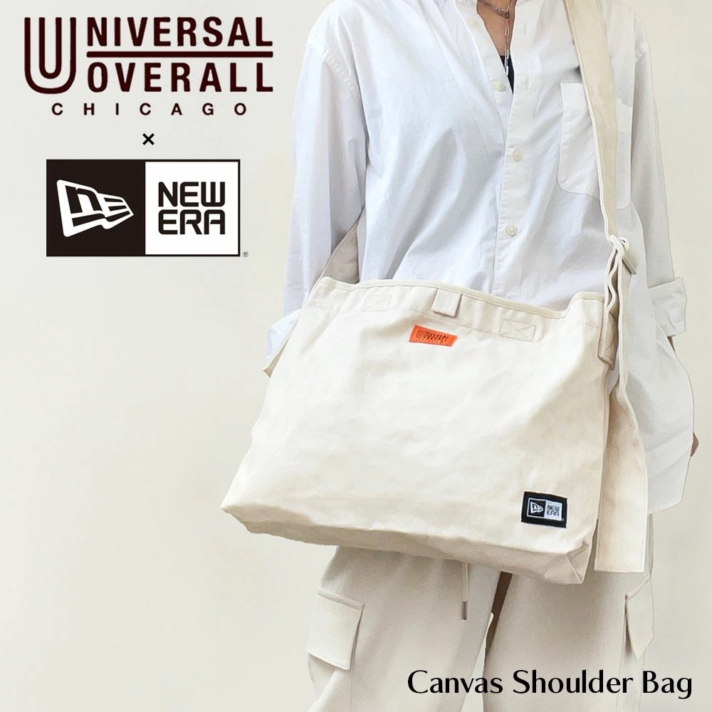 ニューエラ ユニバーサルオーバーオール コラボ ショルダーバッグ NEW ERA UO UNIVERSALOVERALL メンズ レディース 男女兼用 肩掛け 大きめ 大容量 A4 帆布 キャンバス