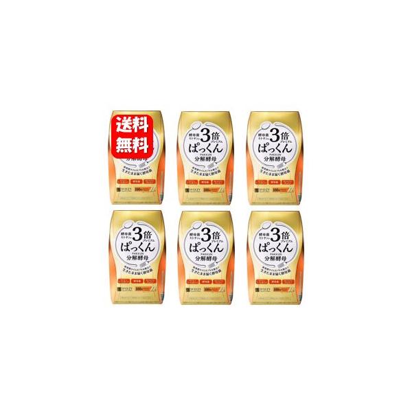 【送料無料】3倍ぱっくん分解酵母プレミアム(100粒入)6箱セット!!人気の3倍ぱっくん分解酵母のお買い得パック ダイエット