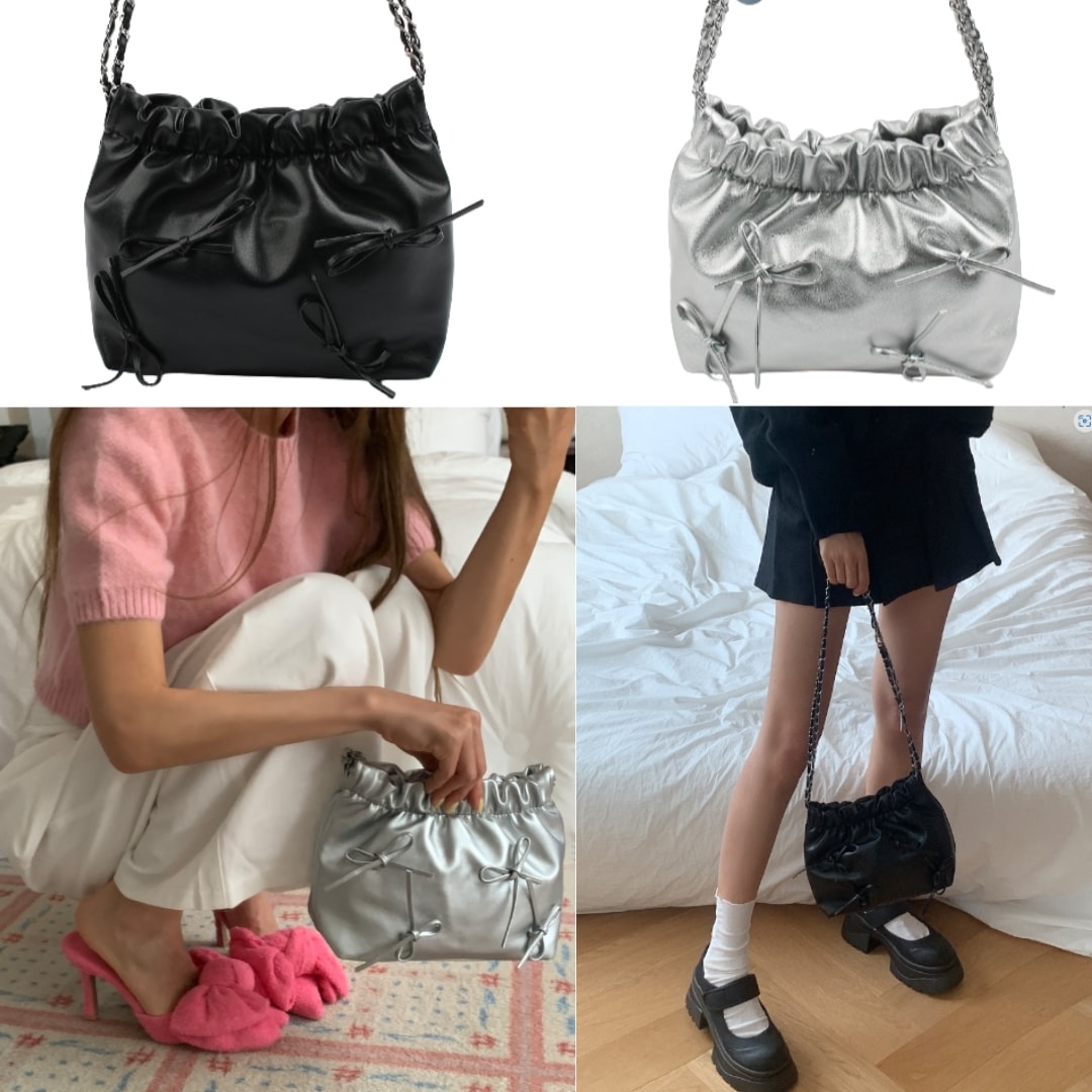 [monotoxic]Tiena ribbon chain shoulder bag