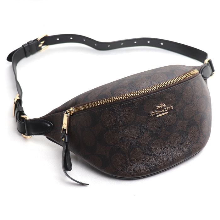 COACH コーチ シグネチャー ウェストバッグ ボディバッグ ブラウン F48740 アウトレット メンズ 中古