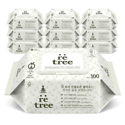 リトリート森林保存 4枚生地 ティッシュキャップ型 100枚 10個 手軽で清潔で安全な温家族衛生用品 多用途