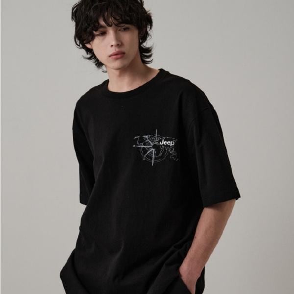 JR2TSU2523_ワンダーラスト地図半袖Tシャツ