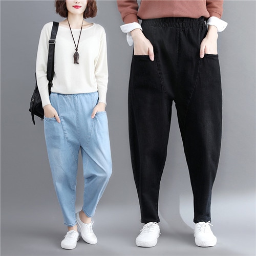 大きいサイズ ウエストリブ ワイドパンツ 黒 秋 産後 デニム レディース ジョガーパンツ ワイド ウエストゴム デニムパンツ ストレッチパンツ 美脚 ブルー パンツ 伸縮 Rsa11177306