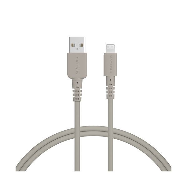 （まとめ） オウルテックMOTTERU A to Lightning シリコンケーブル ラテグレージュ 1m MOT-SCBALG100-GY 1個 [x3セット]