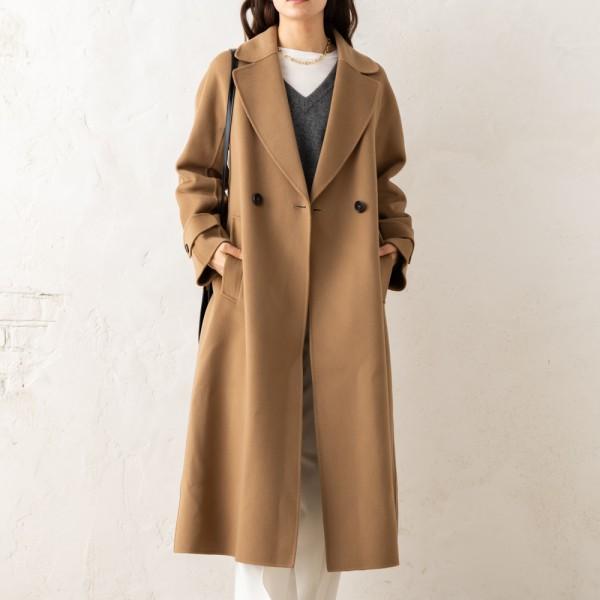 コート エバノ ベルト付き ブラウン レディース 2429016103600 045