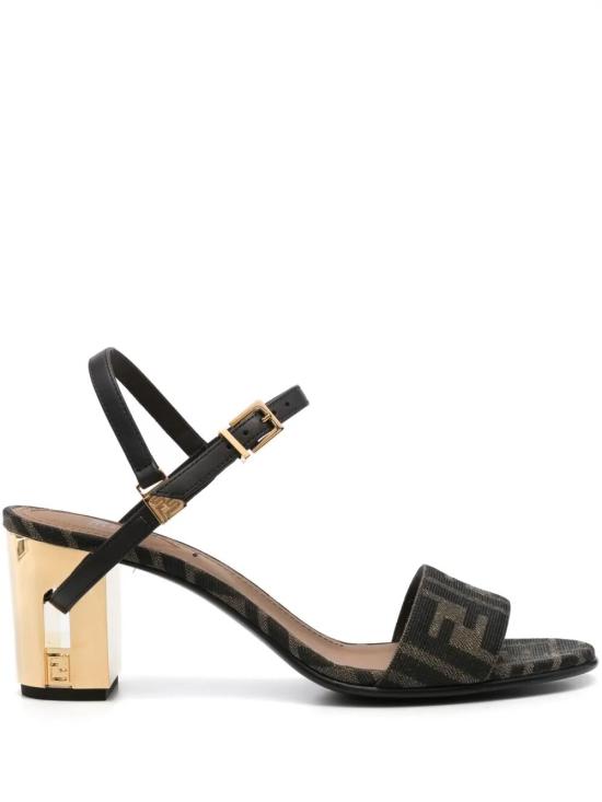 FENDI Women Sandals 8X8663 AJZF F1D1C TABACCO NERO EBANO