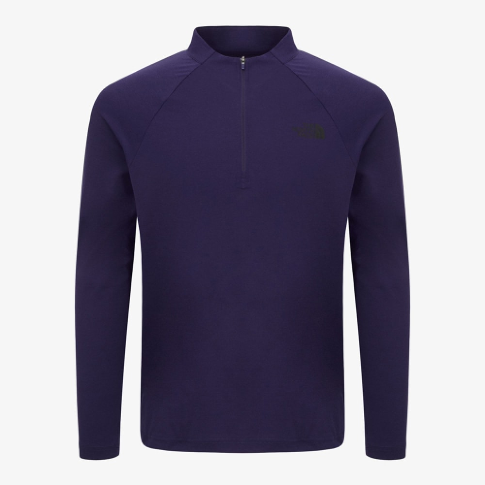 ザノースフェイス NT7LR01C メンズアセンドロングスリーブジップTシャツ_ダークパープル