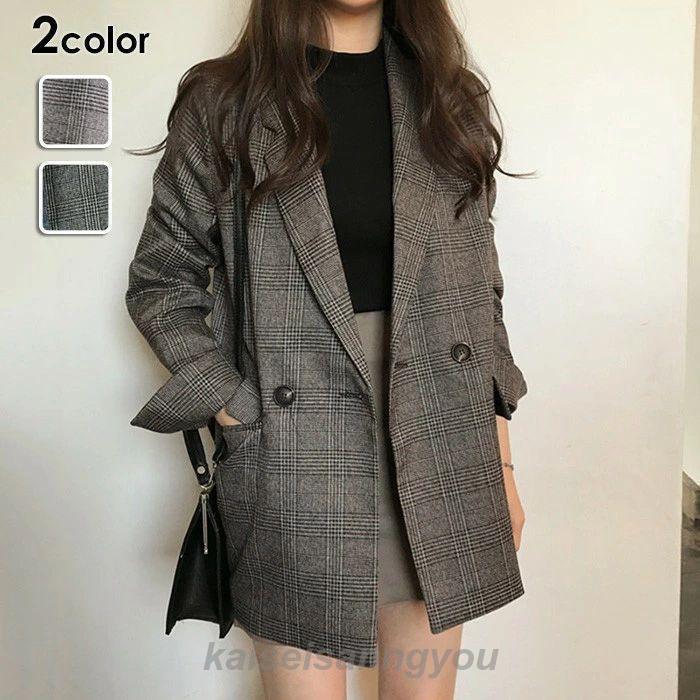 売れ筋秋冬新品 即納チェスターコート チェック柄 レディース ジャケット アウター 秋 冬 冬服 体型カバー 防寒 ブラウン グレー eh199jcjcm6