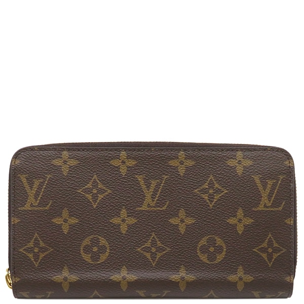 ルイヴィトン LOUIS VUITTON 長財布 ジッピー ウォレット モノグラムキャンバス モノグラム×コクリコ ゴールド金具 茶 赤 ラウンドファスナー M41896 RFID 【箱】【中古】長財布
