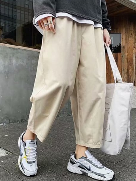 ボトムス パンツ ズボン チノパンツ テーパードパンツ ワイドパンツ 9分丈 アンクル丈 ゆる シンプル カジュアル 抜け感 リラックス 無地 春 夏 秋 冬 オールシーズン