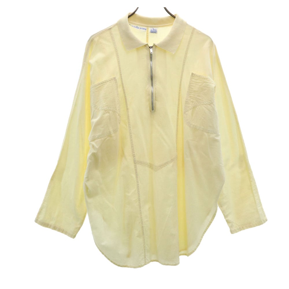 Born to Be Worn 90s オールド 長袖 ハーフジップ シャツ L イエロー系 メンズ
