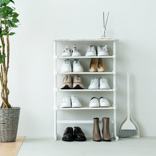 ラック 棚 木製 おしゃれ 北欧モダン 白 韓国風 かわいい ワンタッチ可動棚 シンプル 大理石柄 省スペース シェルフ 幅600mm マーブル