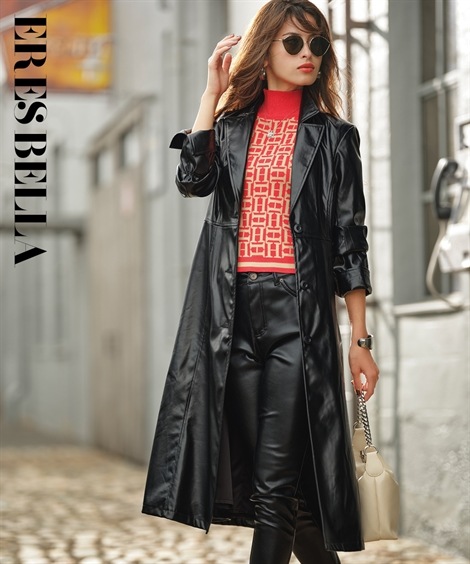 ダウンジャケット・コート フェイクレザーコート ERES BELLA