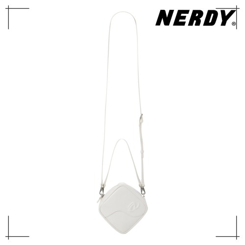 NERDY 公式正規品 ダイヤモンド 2WAY クロスバック (White) 韓国ファッション