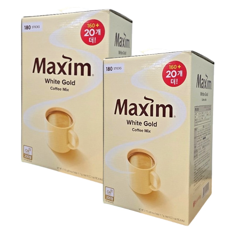 【大容量】ホワイトゴールド コーヒーミックス 11.7g ×180本 ×2箱 韓国インスタントコーヒー スティックタイプ 甘さ控えめ ミルクコーヒー