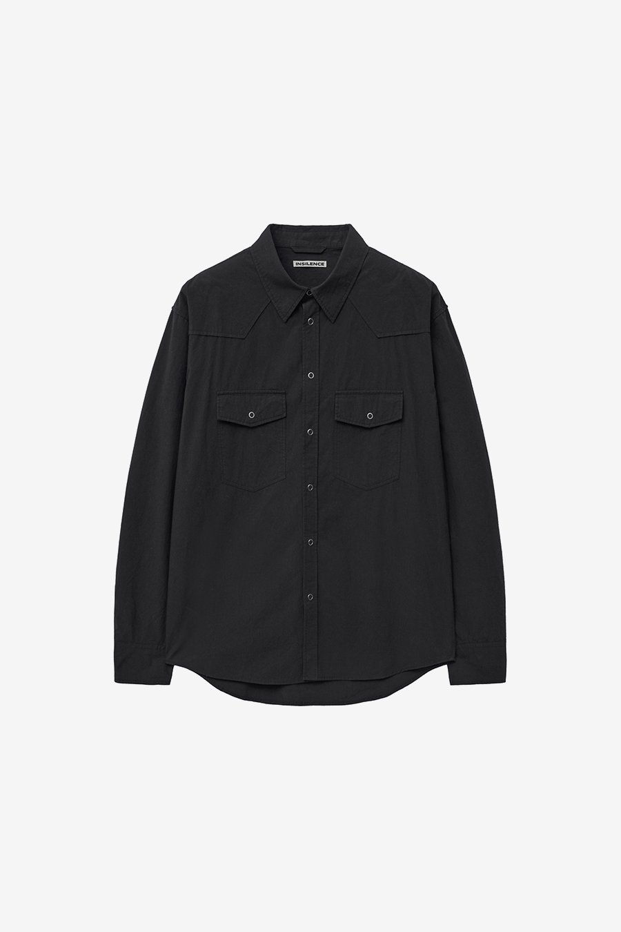 【INSILENCE】 WASHED WESTERN SHIRT : WASHED BLACK