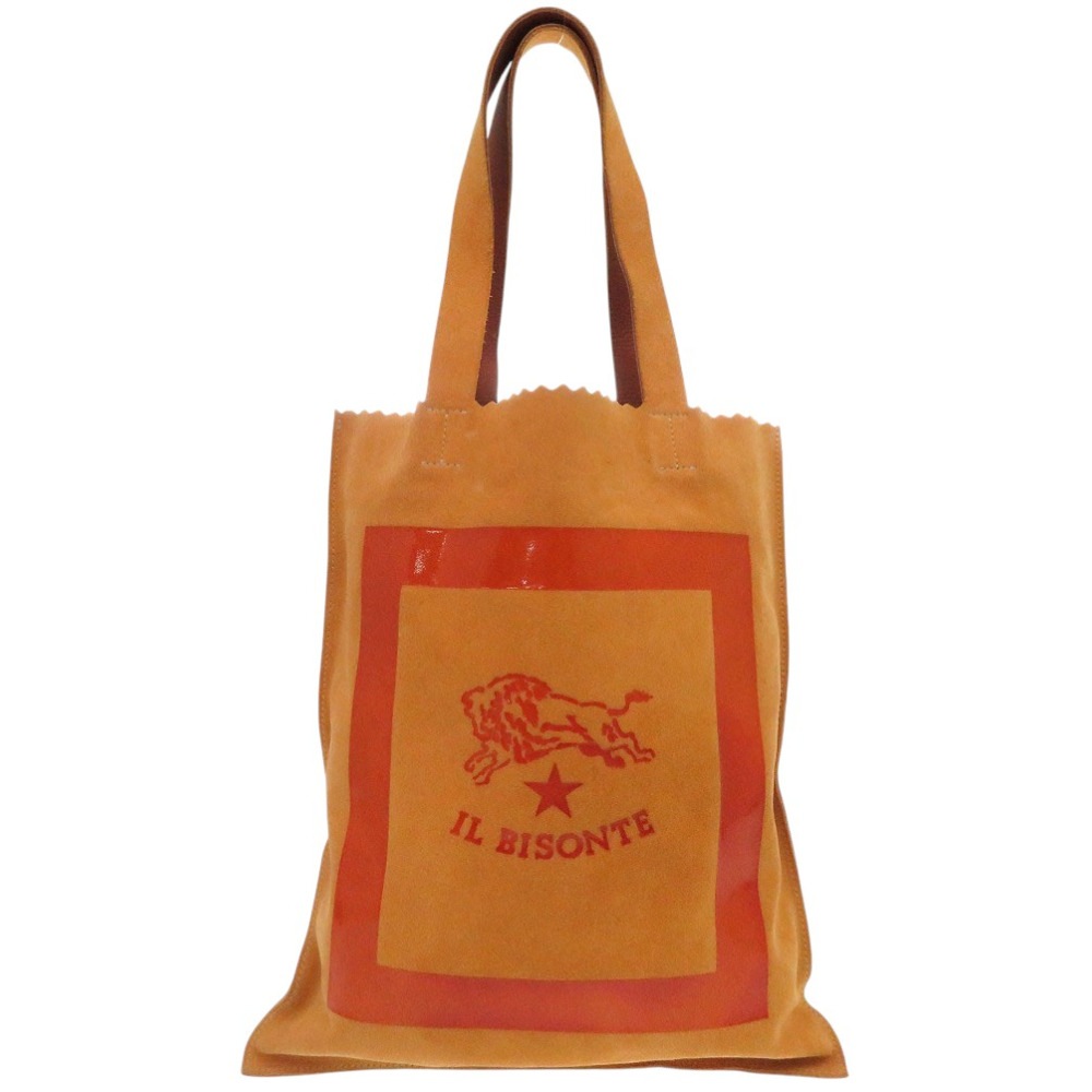 新品同様 ロゴプリント トートバッグ スウェード/レザー ブラウン 1348【中古】 レディース 7,920円