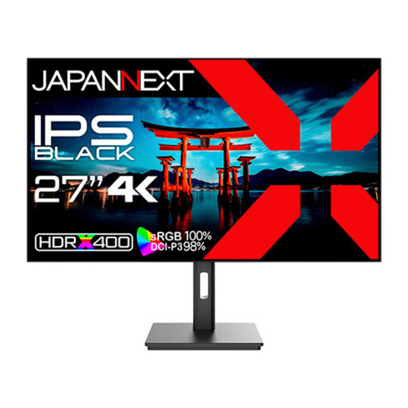 JAPANNEXT　液晶モニター IPSパネル HDMI DP HDR400相当 sRGB 100％ DCI-P3 98％ 4辺フレームレスモデル　JN-272IPSB4FLUHDR
