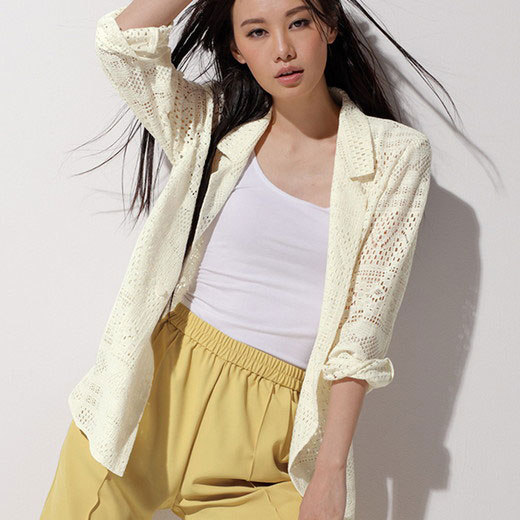 [最安値挑戦]！幾何レースジャケット レディース 夏 コート ジャケット M-3L