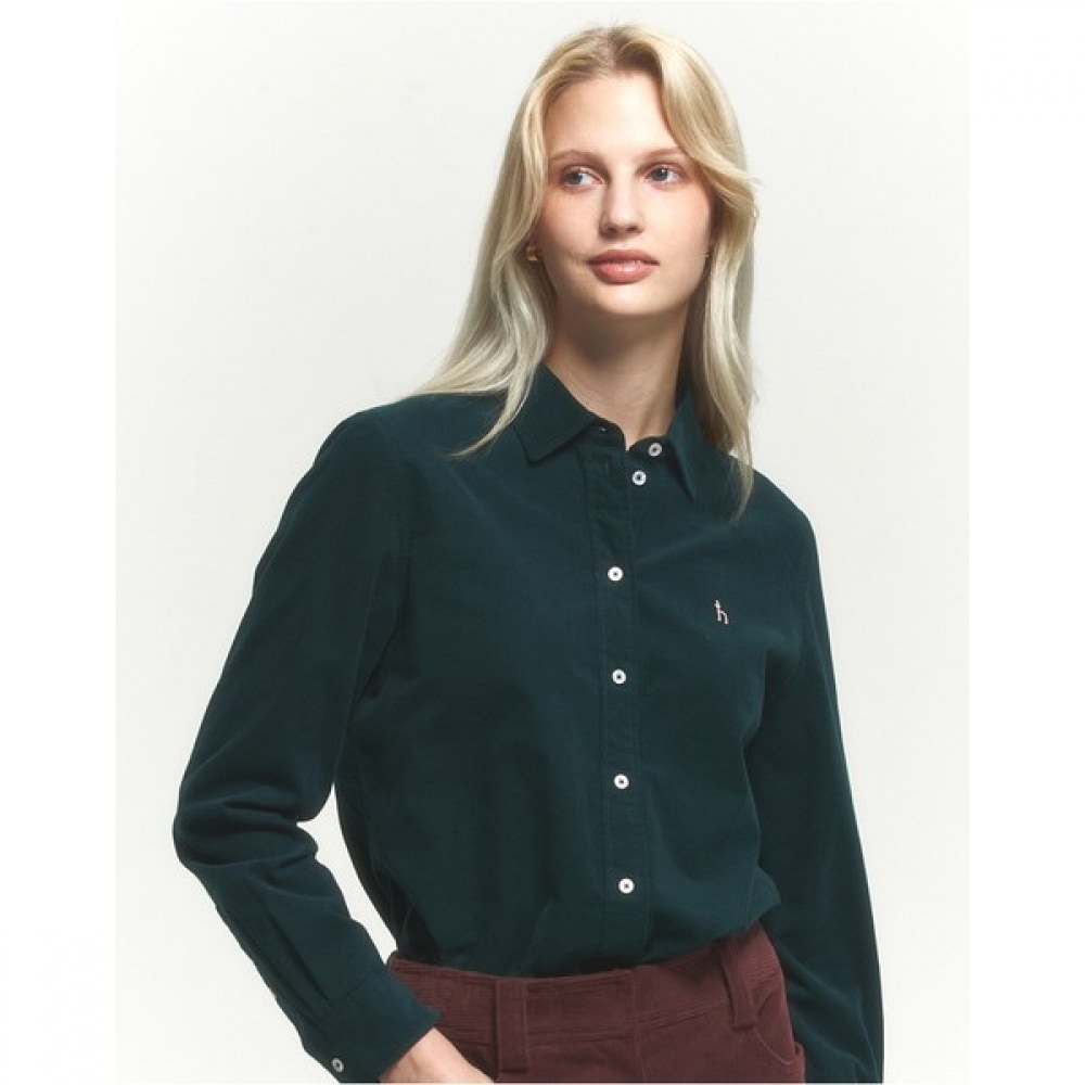 (ヘッジスレディース) 24FW ロングスリーブシャツダークグリーン HSSH4D903E2