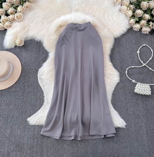 【送料無料】ブラック カラバリあり ふっくら フィッシュテール ハイウエスト Aライン フレア ミディアム丈 ひざ下 夏 レディース ボトムス 5,541円