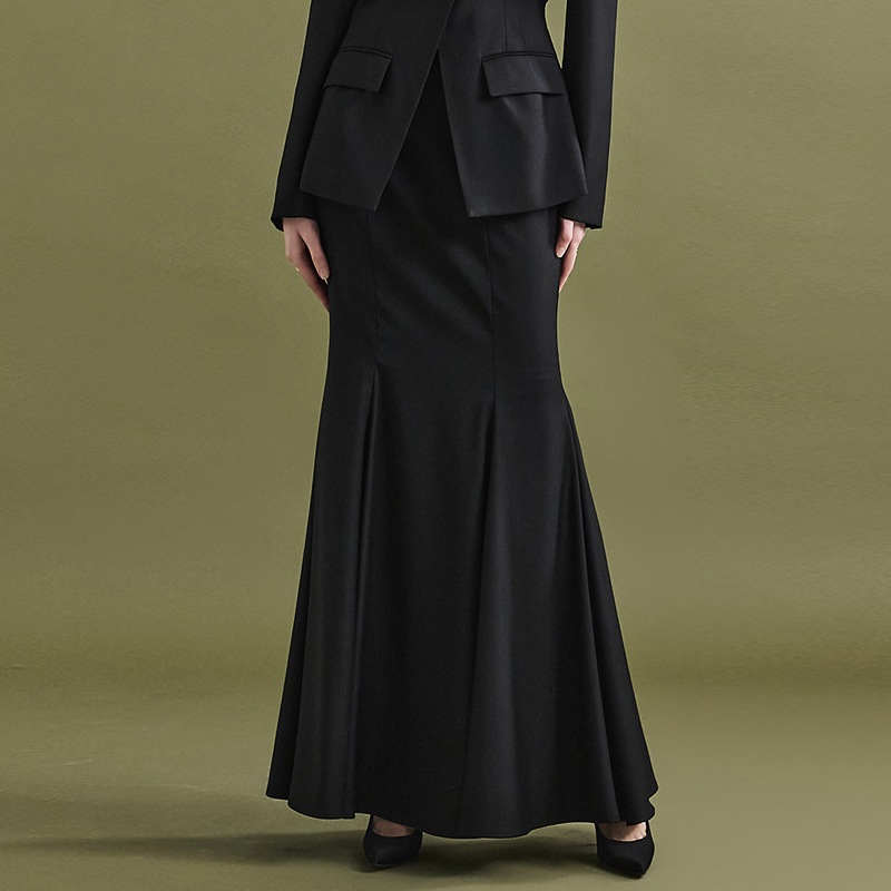 MBDSK003 サテン マーメイド フリル ロング スカート